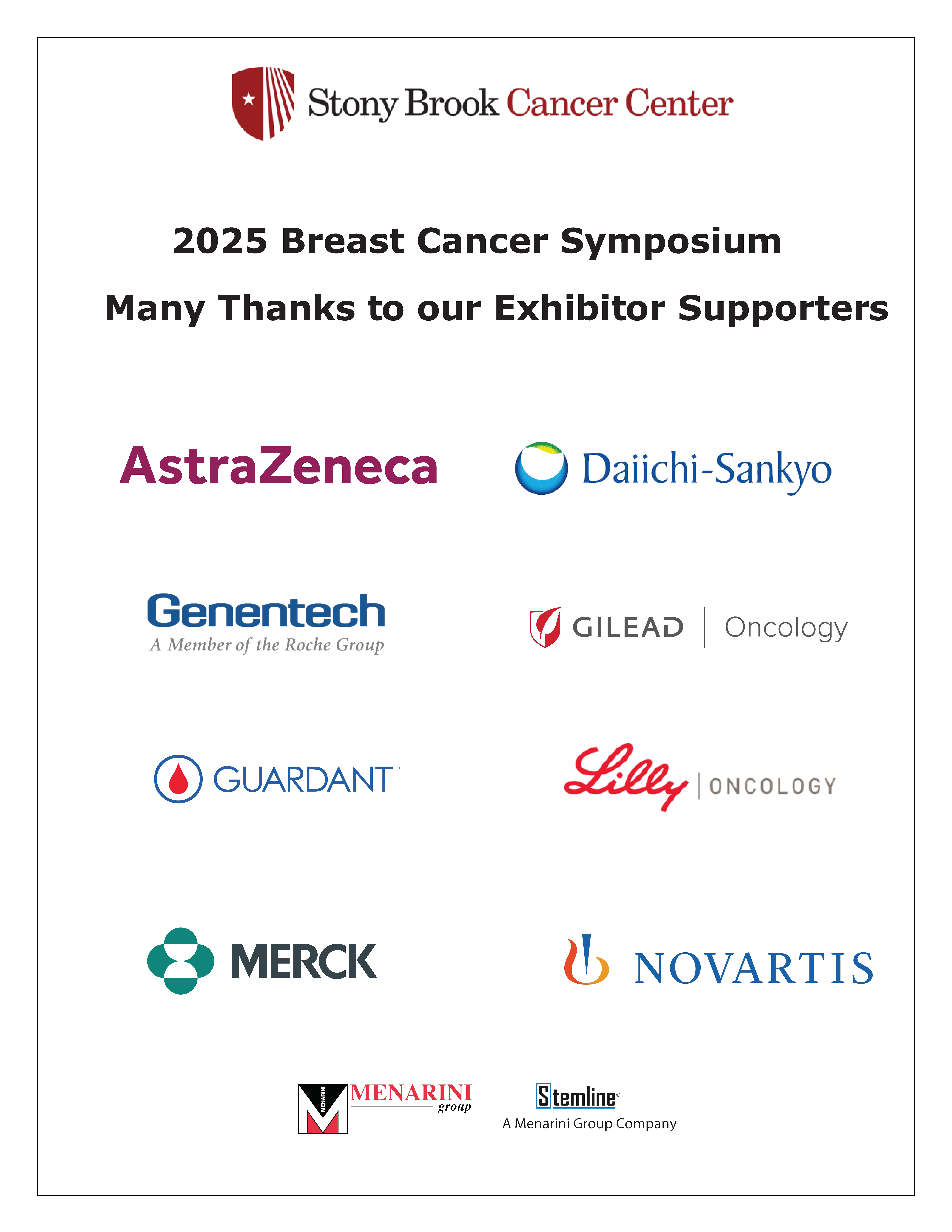 2025 Breast Cancer Symposium Exhibitor Supporters Page