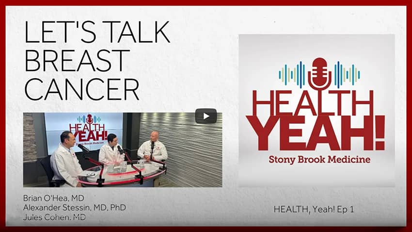 Brian O'Hea, MD, Director, Carol M. Baldwin Breast Care Center, is joined by Alexander Stessin,
MD, PhD, radiation oncologist, and Jules Cohen, MD, medical oncologist, to answer your burning questions related to breast cancer, including signs/symptoms, diagnosis, treatment and more.
