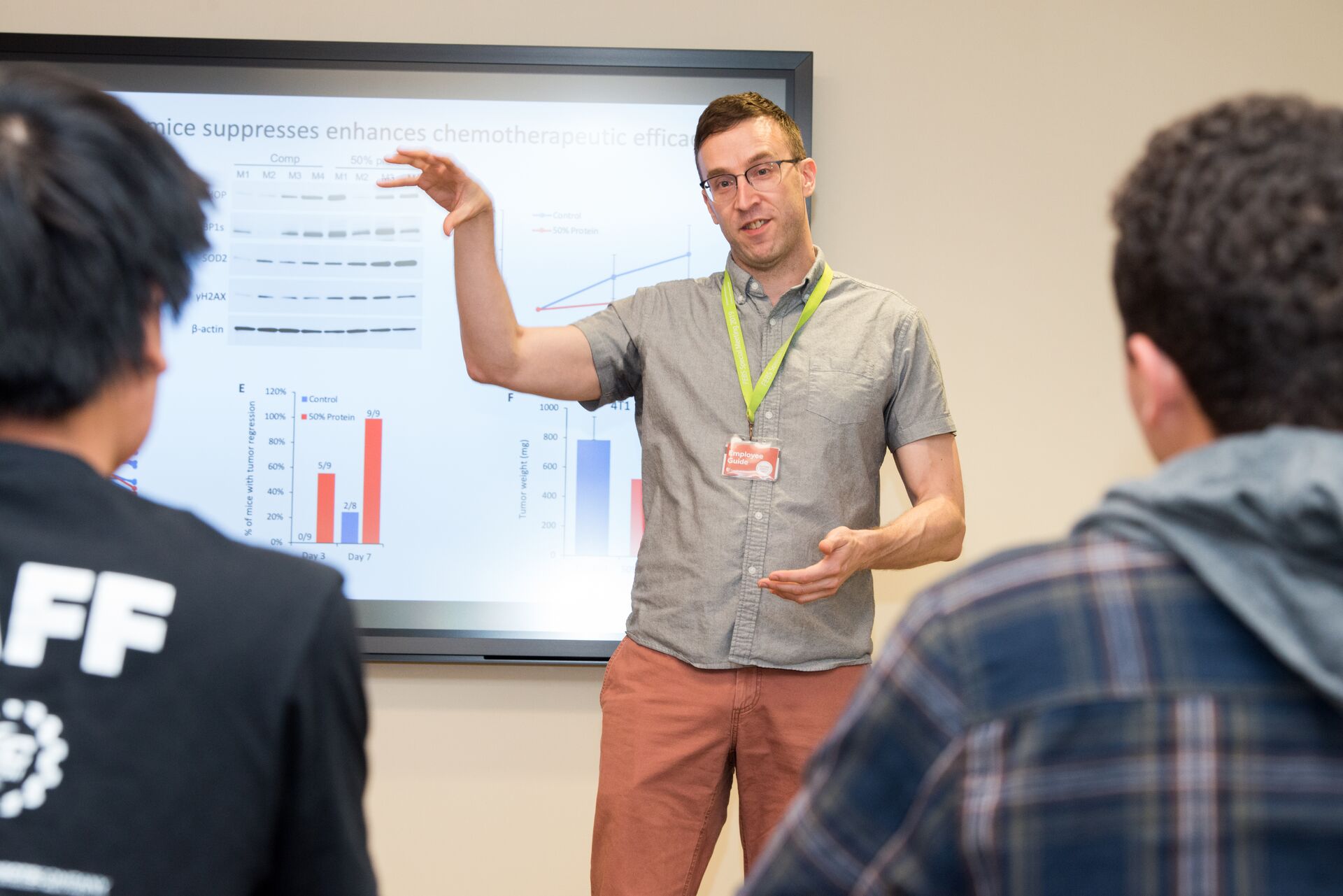 image of Dr Clarke with students