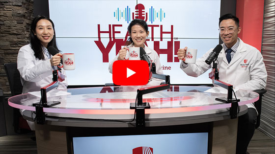 Image of three physicians in the Video studio for Podcast